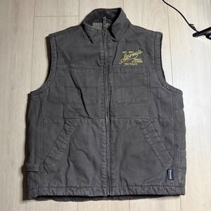 Santa Fe utility Canvas Vest Mens Large Brown Thinsulate Insulated Workwear